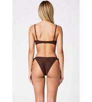 Kadın Bikini Takımı Straplez Kaplı Çiçek Aplikeli Normal Bel Bağcıklı Slip Kolsuz Örme Raşel Kumaş