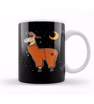 Sleepy Llama Bedtime Pajamas Dreaming Stars Moons Kupa Bardak Porselen