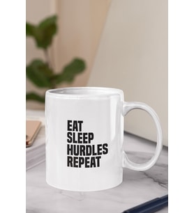 Eat Sleep Hurdles Repeat Baskılı Kupa Bardak