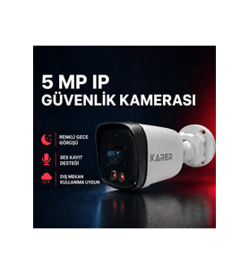 5 MP IP Sesli WarmLED Bullet Güvenlik Kamerası – Renkli Gece Görüşlü Dış Mekân Kamera