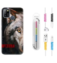 INFINIX Smart 4 5 6 Zero 8 S5 Pro Kılıf Kablo Koruma Spiral Silikon Wolf Eyes 1758