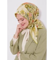 Lesscarves Desenli Pamuk İpek Eşarp LS2203
