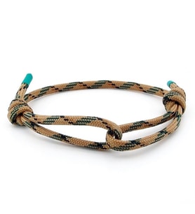 Kahve Yeşil Paracord Ayarlanabiir Bağlama Erkek Bileklik M050F