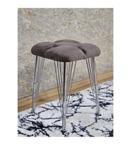 Kare Krom Kaplama Telli Ayaklı Tabure - Oturak - Bar Taburesi - Ayaklı Tabure Kahverengi Renk 48 x 33 Boyut/Ebat (Çok Renkli)