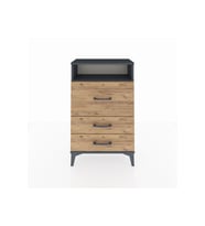 Arges Komodin Tek Raflı 3 Çekmeceli 60x30x96 Antrasit-Çam