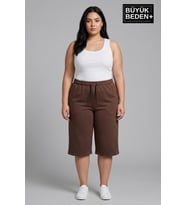 Kadın Büyük Beden Şort 3XL-6XL Rahat Kesim Diz Altı Günlük Şort-SPR26BSRK591
