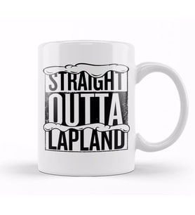 Straight Outta Lapland Christmas Kupa Bardak Porselen