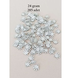 Oya Abiye Bileklik Kolye Pleksi Metalik Plastik Pul Gümüş Renk 24 gram 285 adet - BNC579