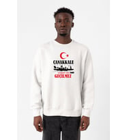 18 Mart Çanakkale Geçilmez Beyaz Erkek 2ip Sweatshirt