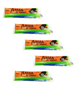 Arma Standart Büyük Boy 50 Litre Çöp Torbası Poşeti / 65 x 80 Cm - Mavi - 10 Adetlik 5 Rulo