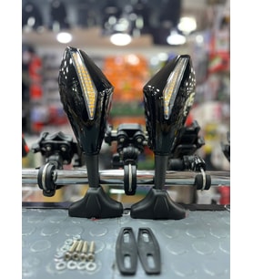 Rks R250 -Cbr-Pulsar Rs Uygun Racing Cbr Model Kayar Sinyalli Ayna Seti Siyah Renk Arasmto