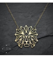 Gümüş Origami Aslan Kolye
