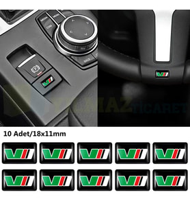 Skoda Vrs Arma Direksiyon Jant Vites Torpido Ayna Damla Silikon Etiket Çıkartma Oto Sticker 18x11mm