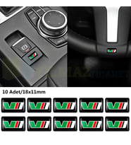 Skoda Vrs Arma Direksiyon Jant Vites Torpido Ayna Damla Silikon Etiket Çıkartma Oto Sticker 18x11mm