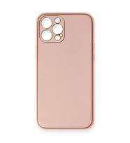 Apple İphone 12 Pro Max Kılıf Coco Deri Silikon Kapak - Pembe