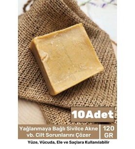 %100 Doğal Güzel Kokulu El Yüz Saç Vücut Cilt Orijinal Bitkisel Mardin Bıttım Sabunu 120G - 10 Adet