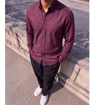 Erkek Standart Kesim Gabardin Kumaş Uzun Kollu Gömlek