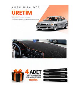 BMW E46 (1997-2006) Uyumlu Torpido Koruma Örtüsü Oto Kılıfı - Siyah
