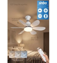 SF-7708 3 LED Aydınlatmalı Sessiz Tavan Vantilatörü Kumandalı 6 Kanatlı