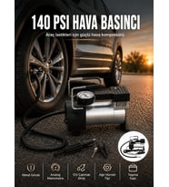 Ağır Hizmet Tipi Oto Kompresör 140 PSI Manometreli