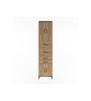 Hyperion Dolap 2 Raflı 4 Çekmeceli 4 Kapaklı 60x44x243 Antrasit-Çam