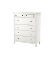 Hemnes, 6 Çekmeceli Şifonyer, 108x130 Cm, Beyaz Vernik