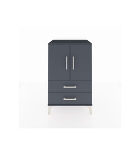Hyperion Komodin 2 Raflı 2 Çekmeceli 2 Kapaklı 60x44x96 Antrasit-Antrasit