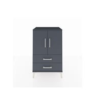 Hyperion Komodin 2 Raflı 2 Çekmeceli 2 Kapaklı 60x44x96 Antrasit-Antrasit