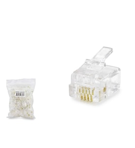 Rj11 Konnektör 4Pın Telefon 100Lü Paket Şeffaf HDX5059