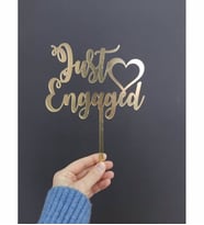 Just Engaged Aynalı Pleksi  Nişan Pasta Süsü - Cake Topper
