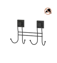 Tekno Tel EF-252 Yapışkanlı Banyo 4 lü Askı Bornozluk Siyah