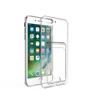 Apple iPhone 7 Plus Kılıf Kartlıklı Şeffaf Silikon Kapak (Renksiz)