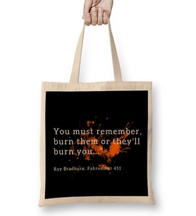 Dystopian You Must Remember To Burn Them Quote Bez Çanta Uzun Saplı