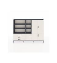 Arges Dolap 11 Raflı 3 Çekmeceli 5 Kapaklı 220x30x163 Antrasit-Aytaşı