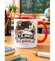 Kişiye Özel Matematik Öğretmeni Kupası İsimli Öğretmenler Günü Hediyesi 11 Oz Kupa Bardak