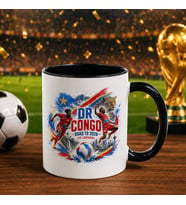 BK Gift Kongo Taraftar Temalı 2026 Dünya Kupası Tasarımlı Siyah Kupa Bardak