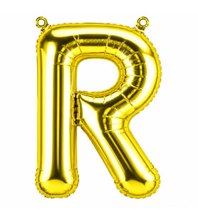 R Harfi Folyo Balon Altın Rengi (76 cm)
