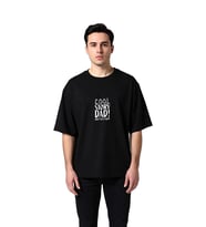 Erkek Oversize Baba Mizahı Grafik Baskılı Kısa Kollu Rahat Kesim Pamuk Tişört Günlük Modern Şık