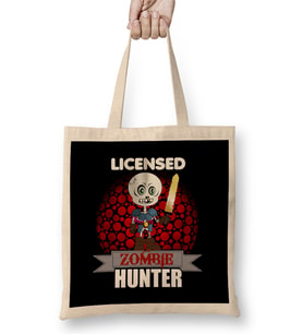 Licensed Zombie Hunter Skeleton Halloween Bez Çanta Uzun Saplı