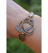 STONEAGE JEWELLERY Çift Vav Kadın Otantik Bileklik (Altın / Dore)