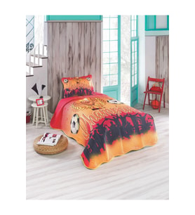 Sofline Fanatik GS Tek Kişilik Kapitone Yatak Örtüsü - Galatasaray Temalı (175 x 240cm) (Kırmızı)
