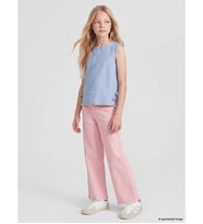 LCW Kids Pembe Wideleg Taşlı Kız Çocuk Jean Pantolon