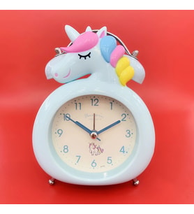 Dekoratif Masa Üstü Unicorn Çalar Saat (Mavi)