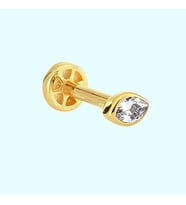 Altın Göz Tektaş Tragus Piercing 14 Ayar