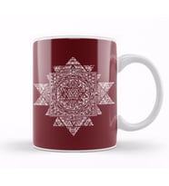 Sri Yantra Sacred Geometry Kupa Bardak Porselen
