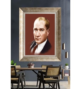 Gümüş Çerçeveli Atatürk Tablo za54