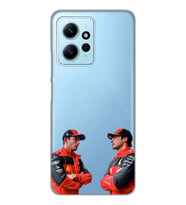 Redmi Note 12 4G Uyumlu Carlos Sainz ve Charles Leclerc Formula 1 Desenli Şeffaf Kılıfı
