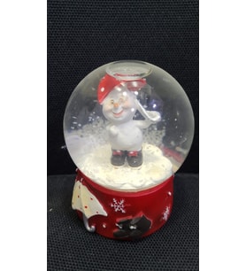 9cm Kar Küre Kırmızı Kardan Adam Noel Yılbaşı 1 Adet