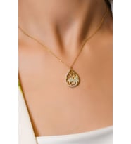 KELEBEK DETAYLI TAŞLI TASARIM KOLYE 14 AYAR A029654