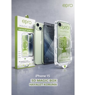 epro iPhone 15 5D Magic Box Hayalet Koruma Tam Kapsama Ekran Koruyucu